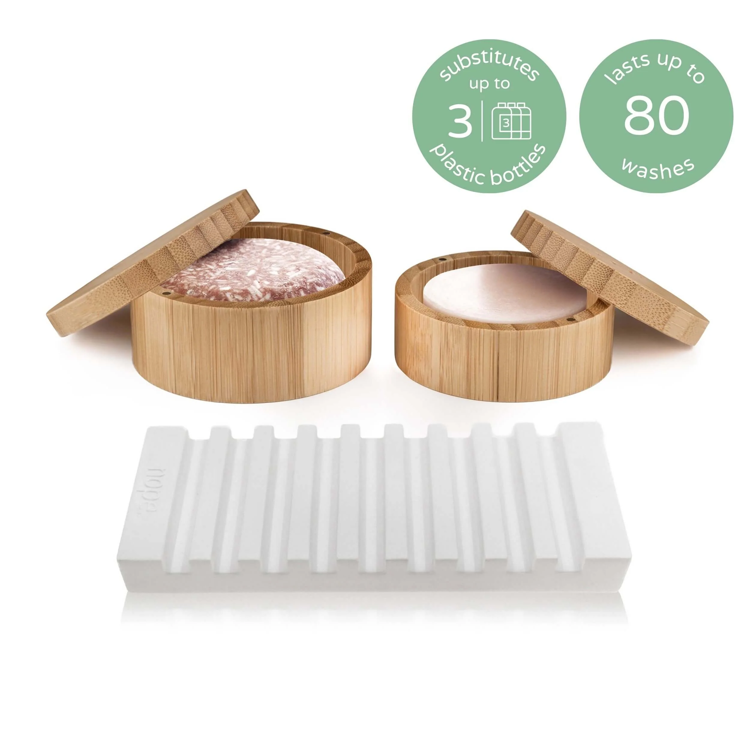 shampoo & conditioner bar fast dry bamboo gift set. - Image 3